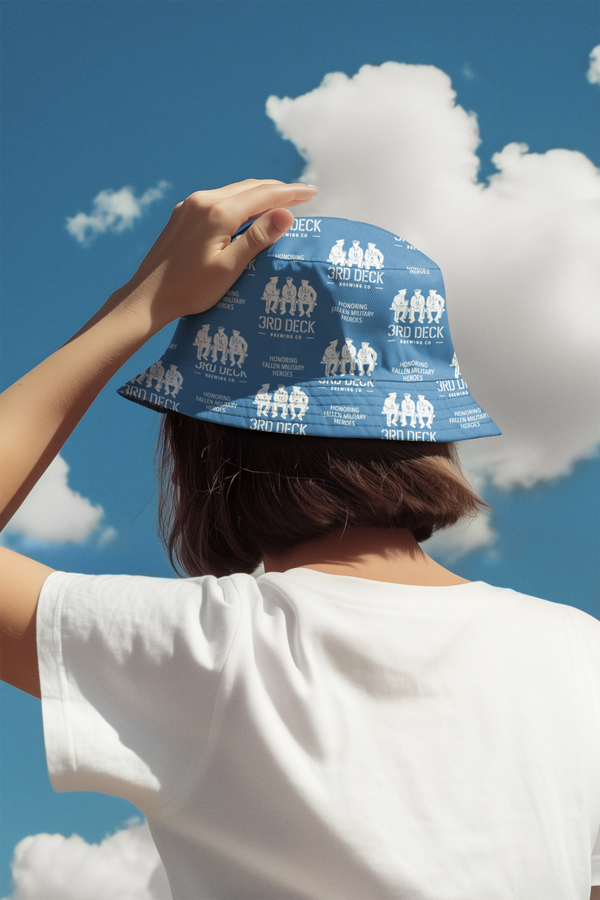 The Memorial Bucket - Blue (Stitching Black or White)